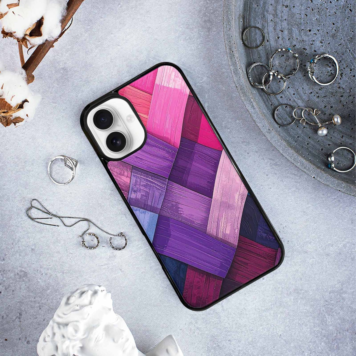 iPhone 16 Plus Case — Genderfluid Flag Color Theme Small Rainbow, Custom Printed Phone Case