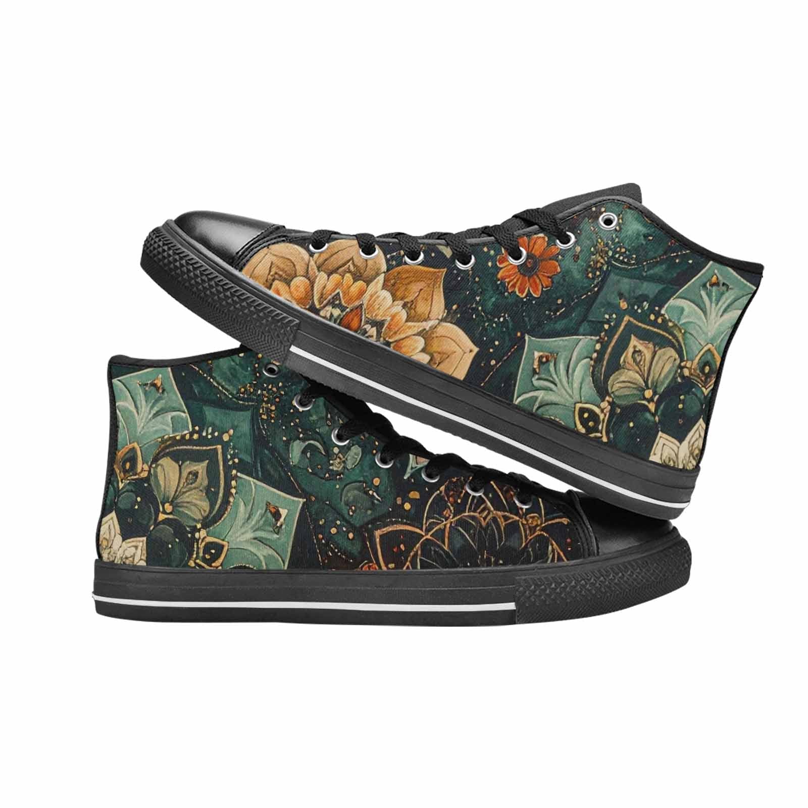 WOMEN'S Mandala High Top Canvas Wallpaper Art Custom Sneakers