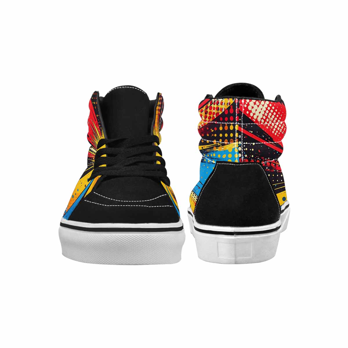 MEN'S Comic Halftone High Top Canvas Kaleidoscope Custom Sneakers