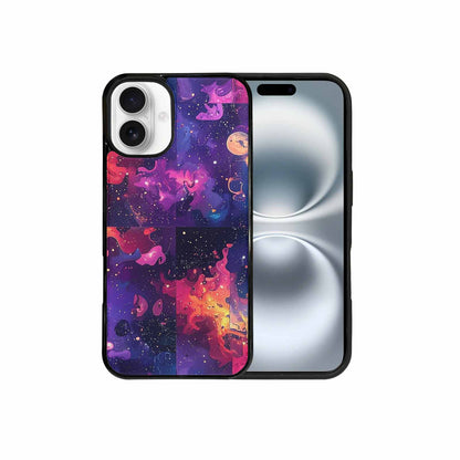 iPhone 16 Plus Case — Cosmic Creature And Object Mashup Pattern, Custom Made Phone Cover