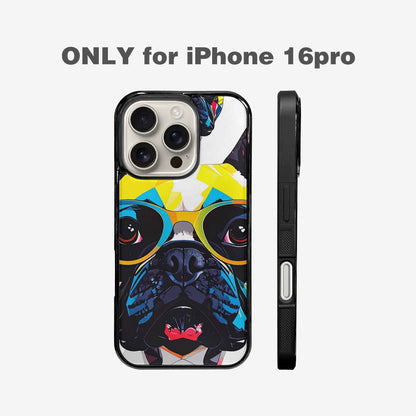 iPhone 16 Pro Case — French Bulldog Pop Art Pattern, Customized Protective Case