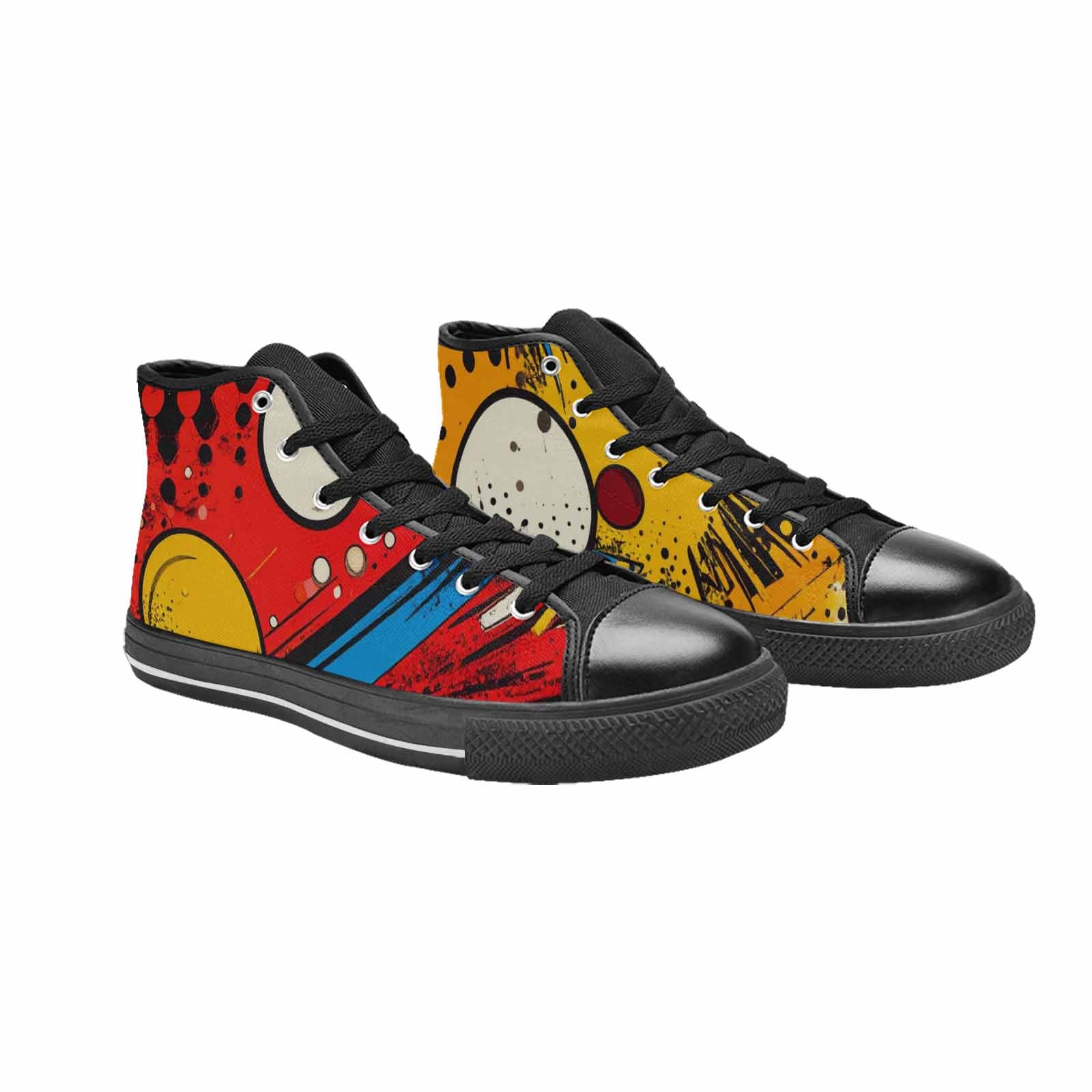 MEN'S Comic Book Halftone High Top Canvas Grunge Shoes