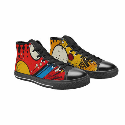 MEN'S Comic Book Halftone High Top Canvas Grunge Shoes
