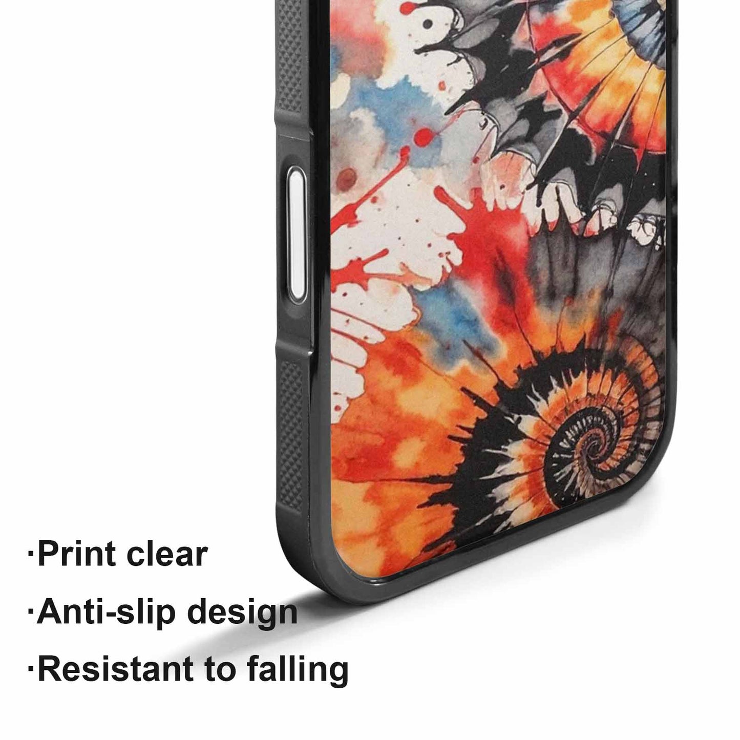 iPhone 17 Case — Tie Dye Swirls Black Tie Dye, Personalized Phone Case