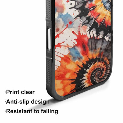 iPhone 17 Case — Tie Dye Swirls Black Tie Dye, Personalized Phone Case