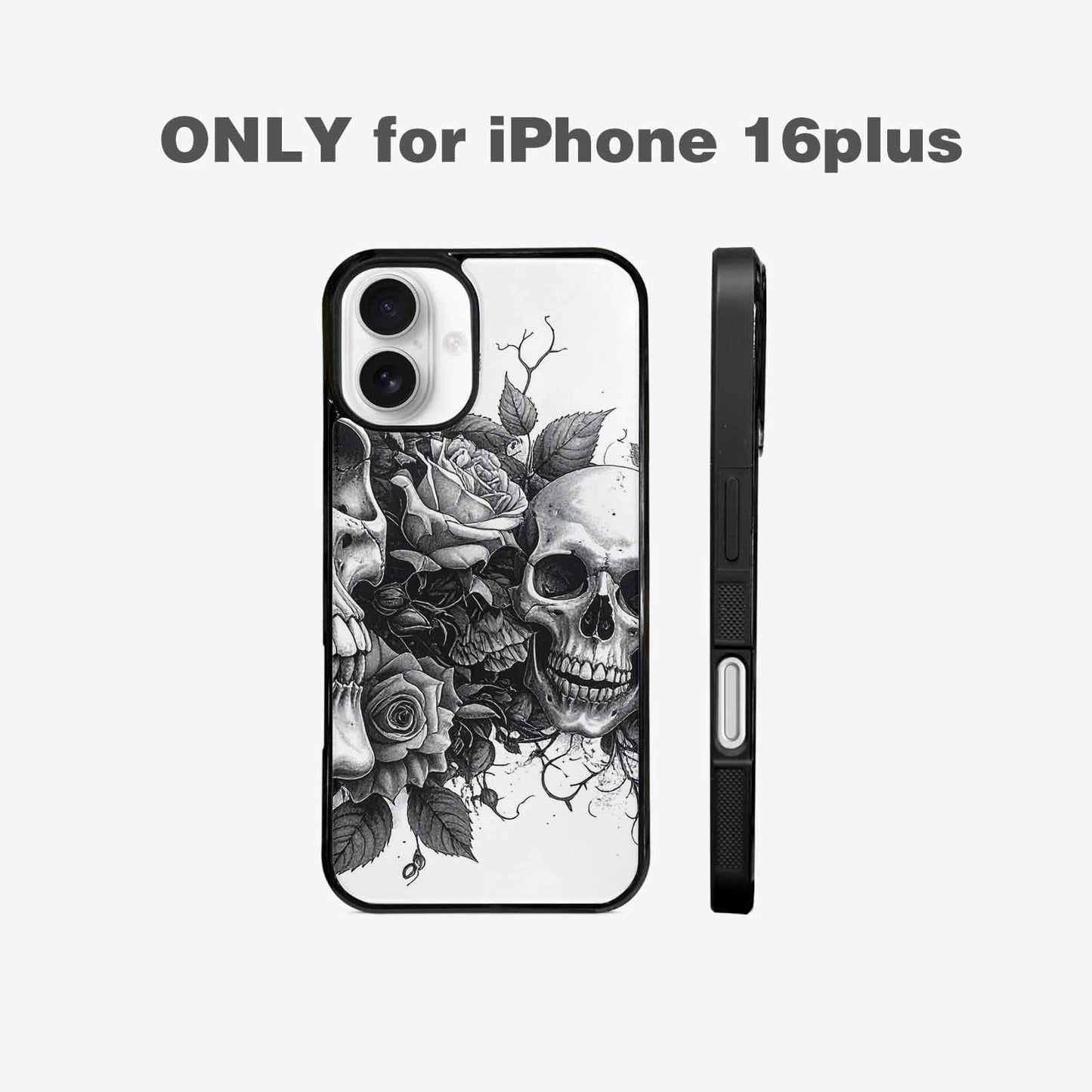 iPhone 16 Plus Case — Skull Gothic Art Dark Original, Custom Art Phone Cover