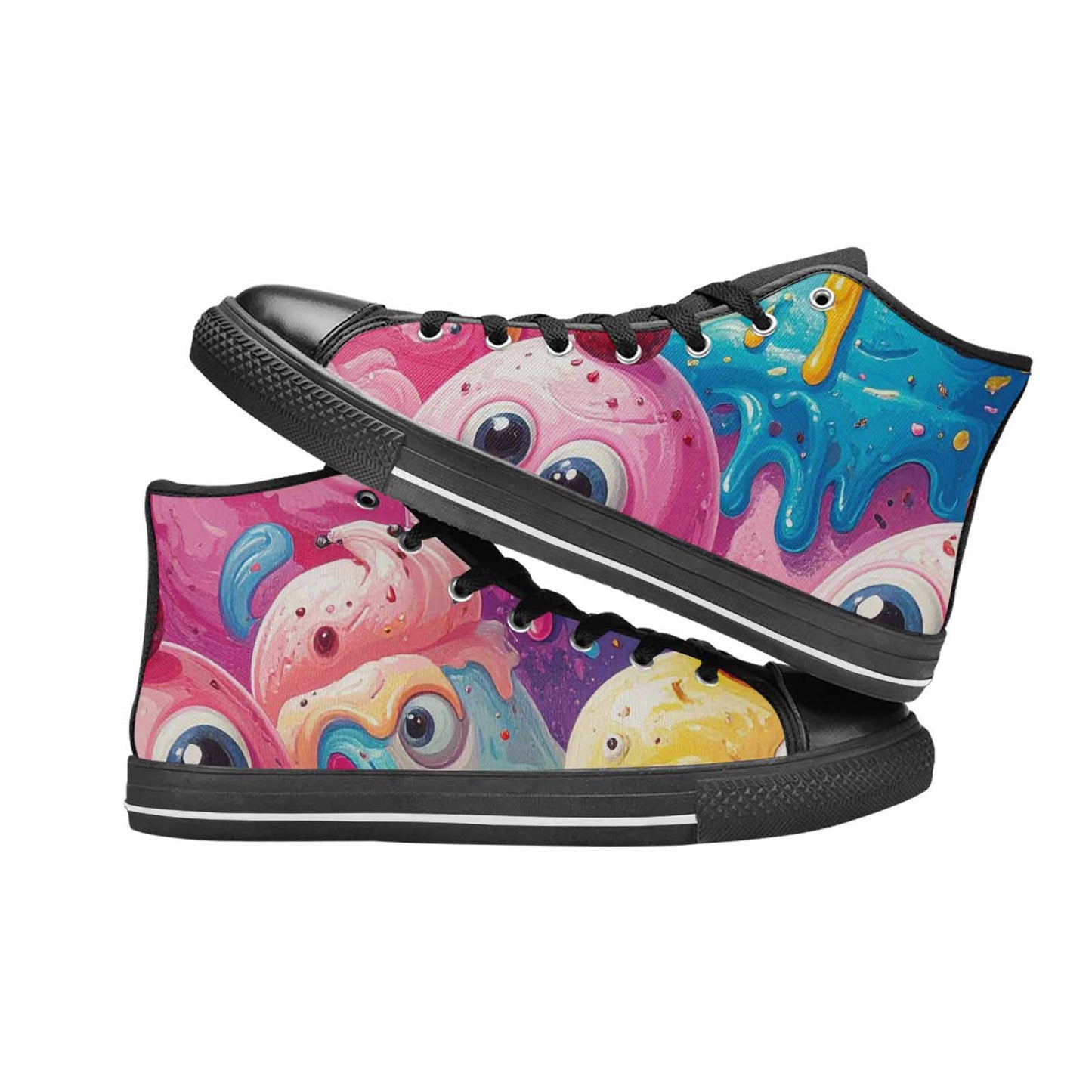MEN'S Melting Icecream Monster Cherry High Top Canvas Dreamcore Sneakers