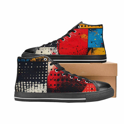 MEN'S Comic Book Halftone High Top Canvas Dreamcore Custom Sneakers