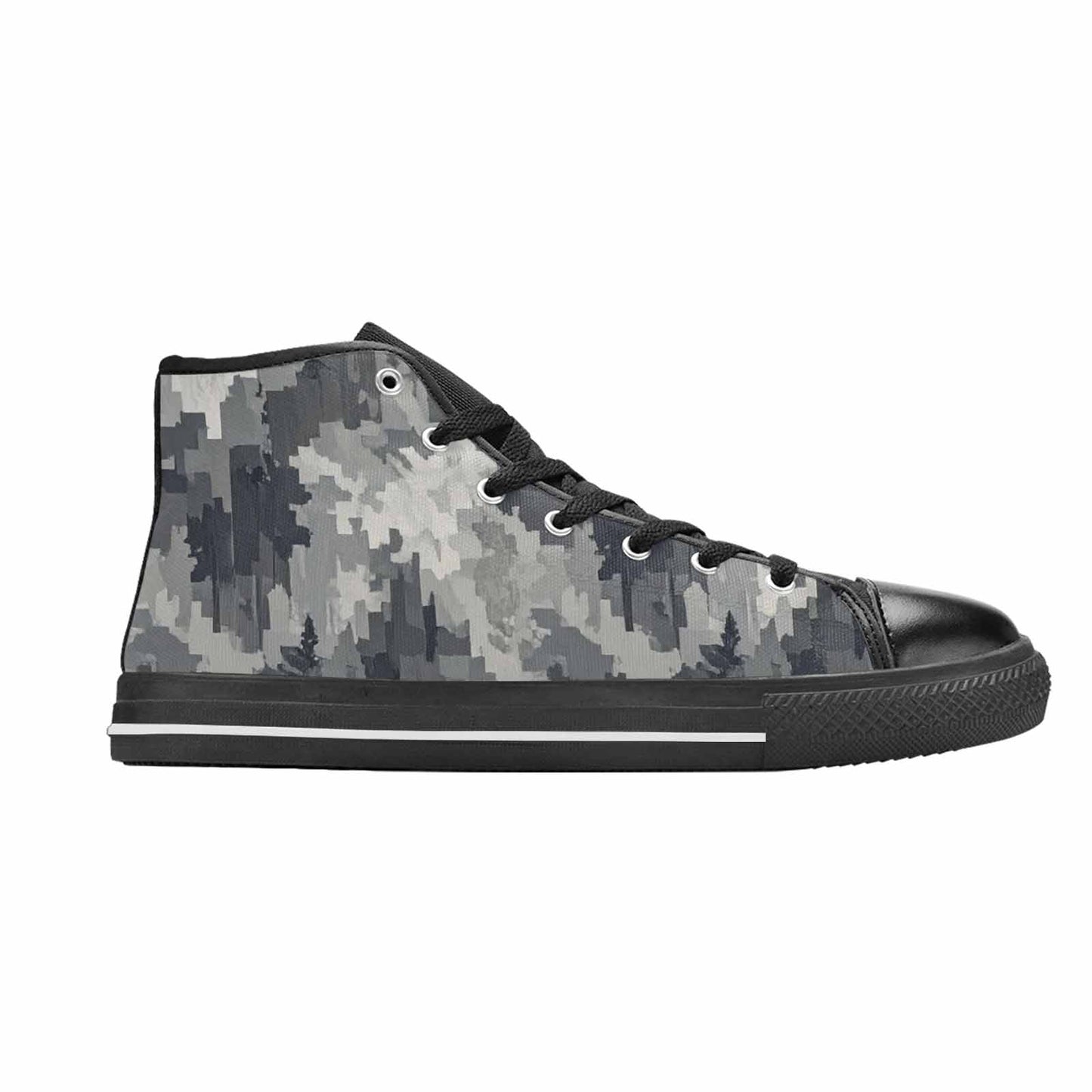 WOMEN'S Military Camouflage Blotch High Top Canvas Wallpaper Art Sneakers