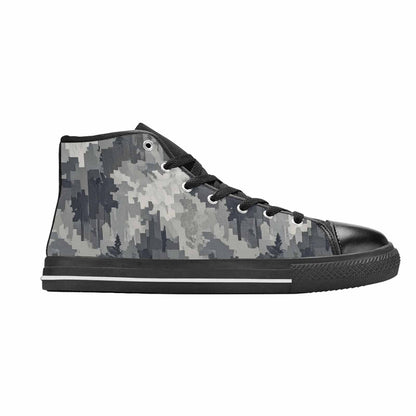 WOMEN'S Military Camouflage Blotch High Top Canvas Wallpaper Art Sneakers