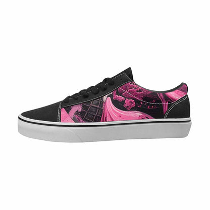WOMEN'S Ice Cream Black & Pink Ink Canvas Artist-designed Vibrant Chaos Limited Edition Sneakers