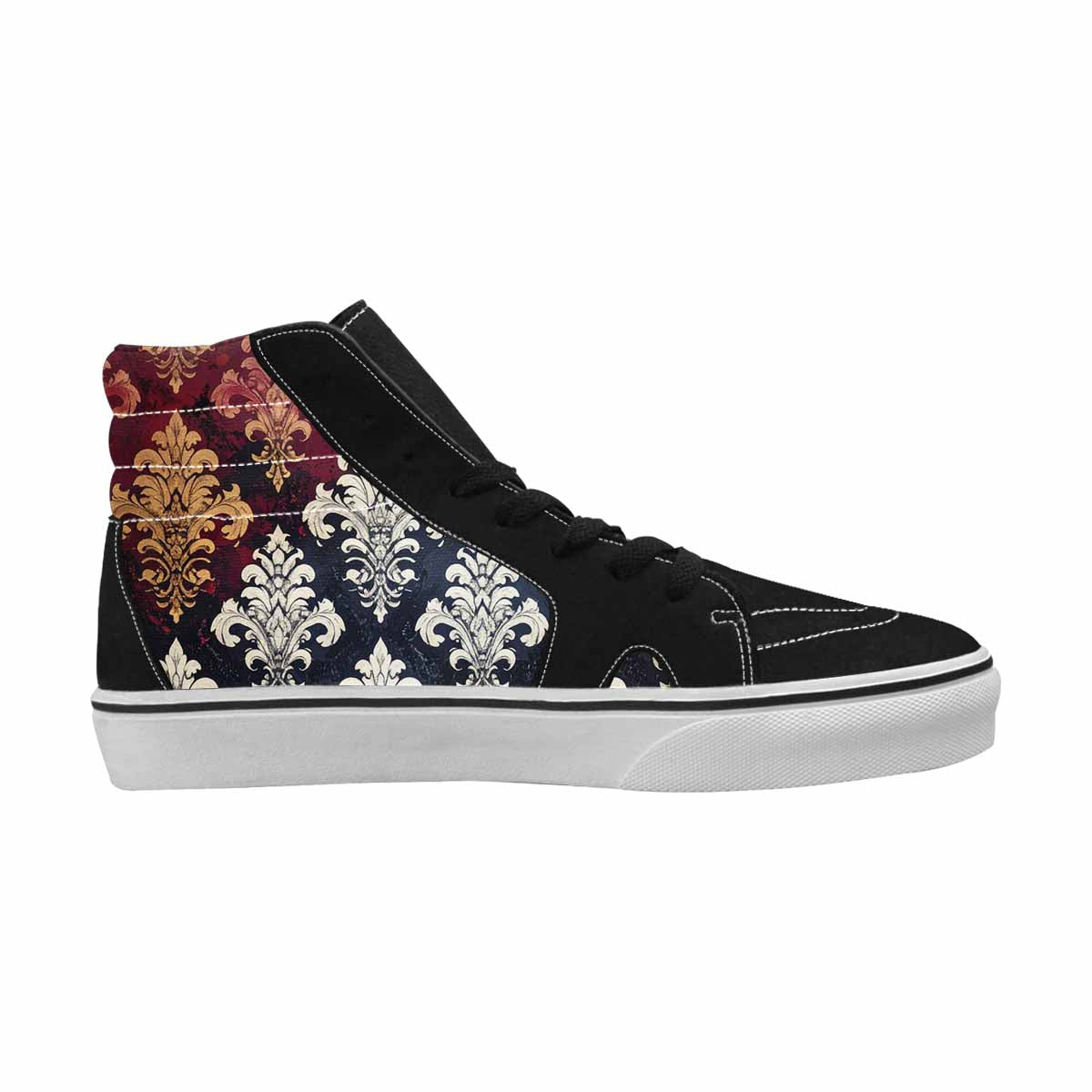 WOMEN'S Damask Ornamental Wallpaper High Top Canvas Vibrant Chaos Custom Sneakers