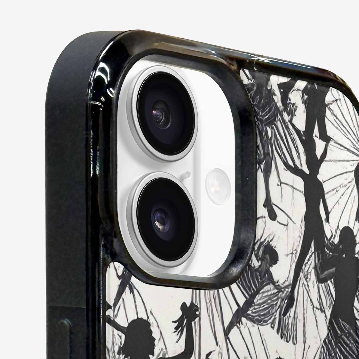 iPhone 16 Plus Case — Bold Dancing Figure Line Art Pattern, Custom Printed Phone Case