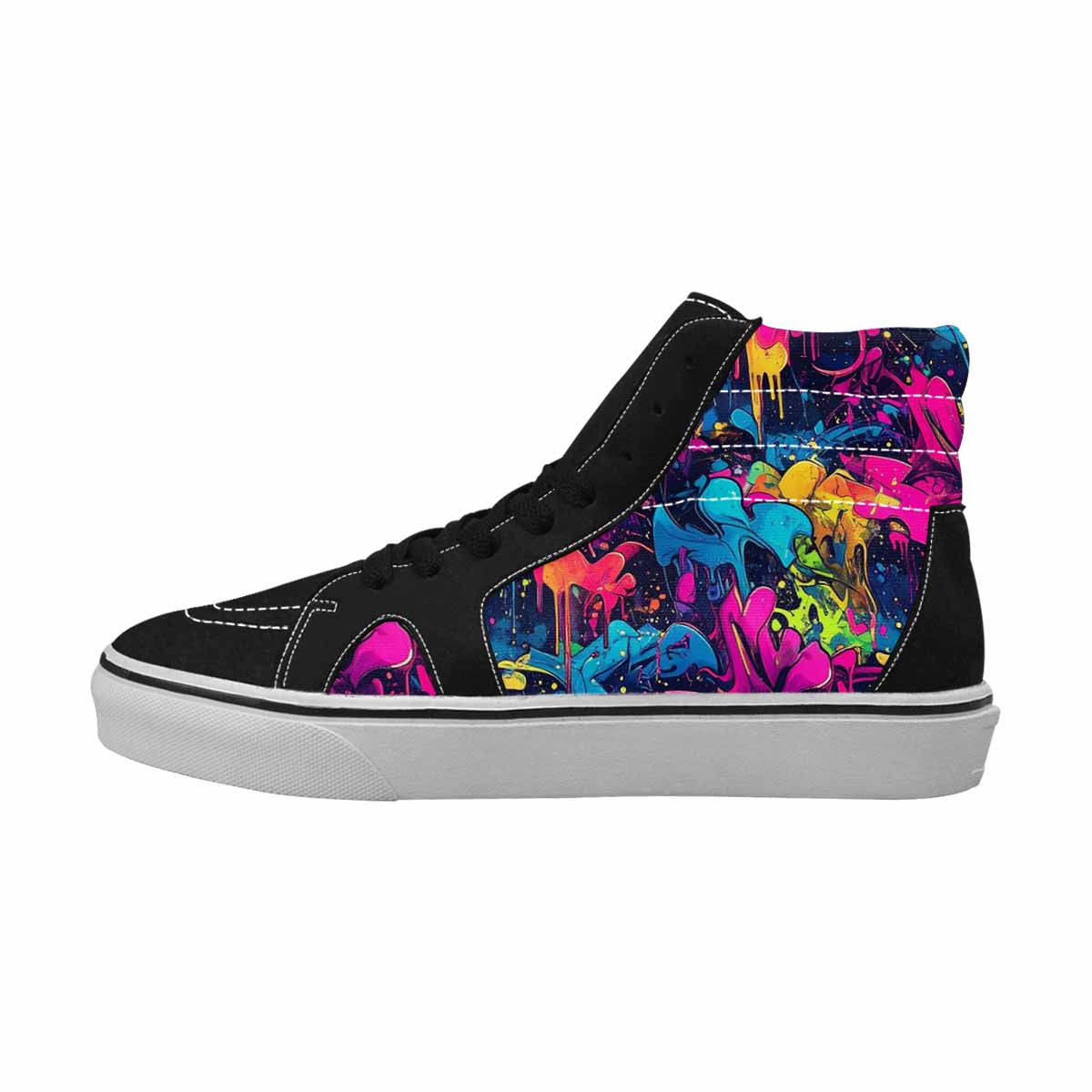 WOMEN'S Paint Splatter High Top Canvas Surreal Custom Shoes
