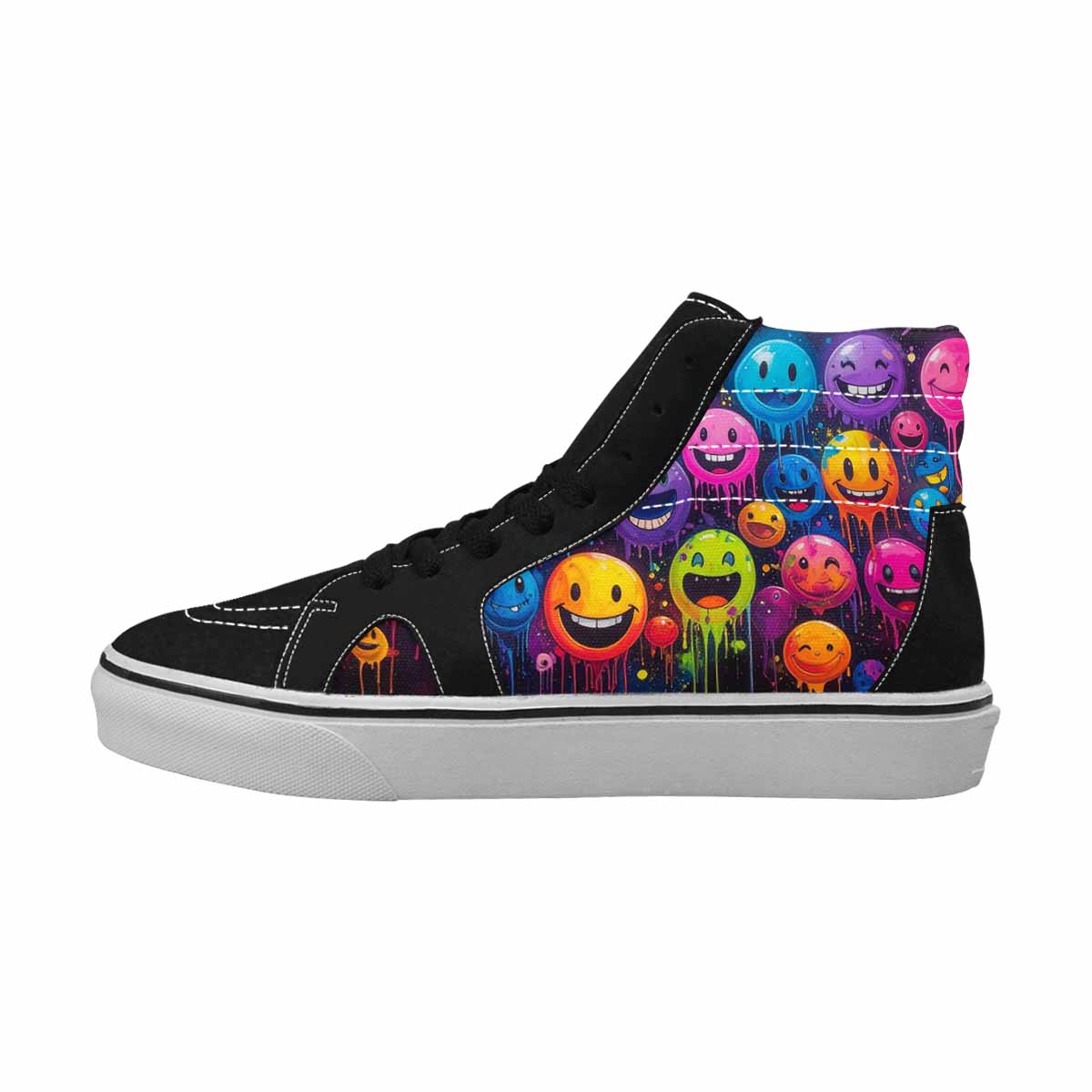 MEN'S Smiley Faces × Glow High Top Canvas Dark Academia Sneakers