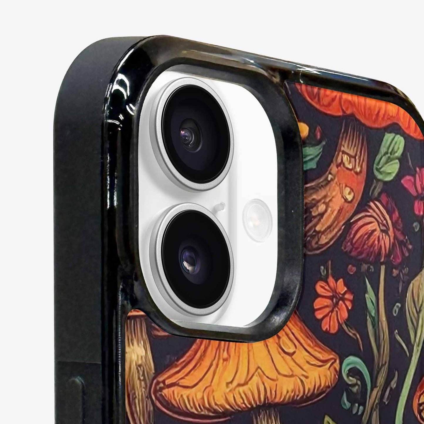 iPhone 16 Plus Case — Mushrooms And Skulls, Custom Art Phone Cover