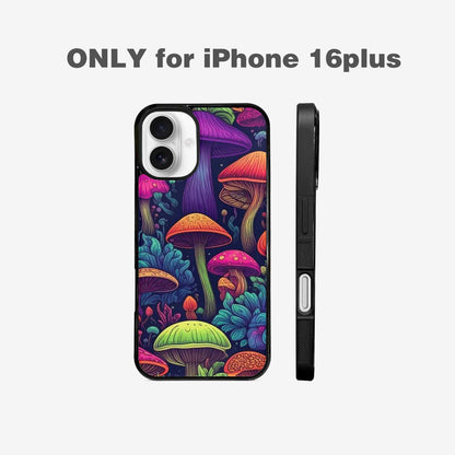 iPhone 16 Plus Case — Mushroom Psychedelic Art Seamless Pattern Vibrant, Custom Art Phone Cover