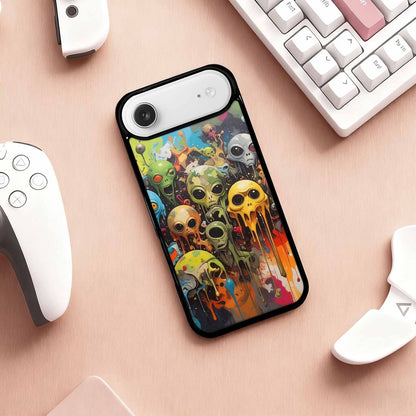 iPhone 17 Air Case — Aliens Camomelting Aliens Patt Alien Scifi, Unique Phone Case Design