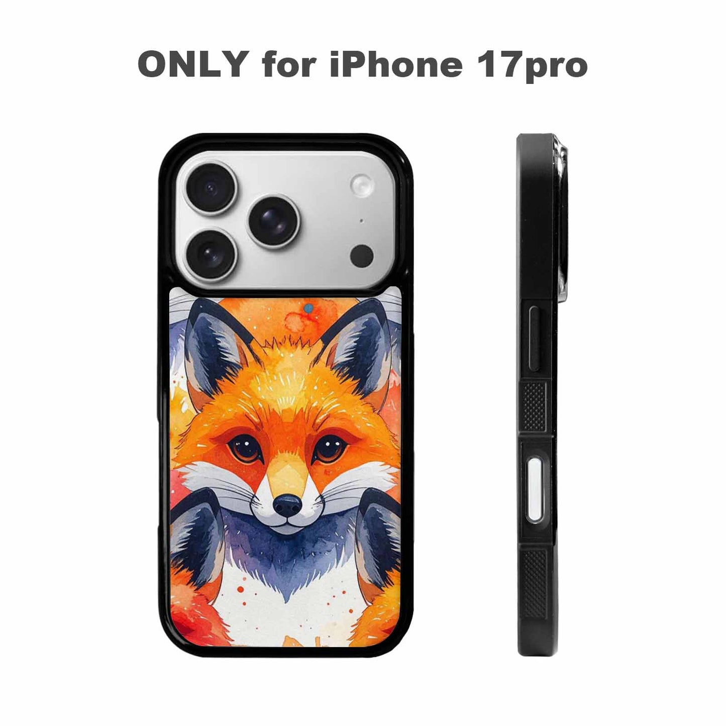 iPhone 17 Pro Case — Watercolor Kawaii Fox Faces Watercolor Abstract, Custom Phone Case