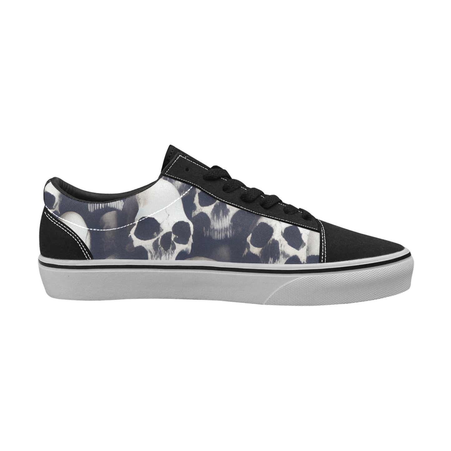 MEN'S Skulls One Color Print Low Top Skateboarding Vibrant Chaos Custom Shoes