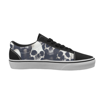 MEN'S Skulls One Color Print Low Top Skateboarding Vibrant Chaos Custom Shoes