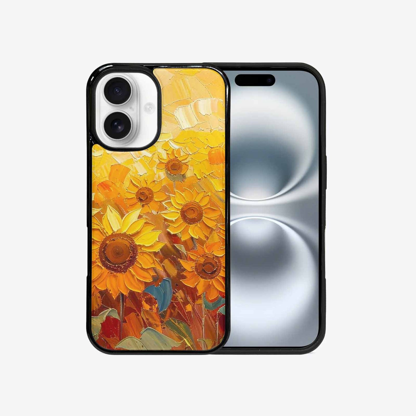 iPhone 16 Case — Impressionist Sunflower Brushstroke Pattern Hundreds Of, Unique Phone Case Design