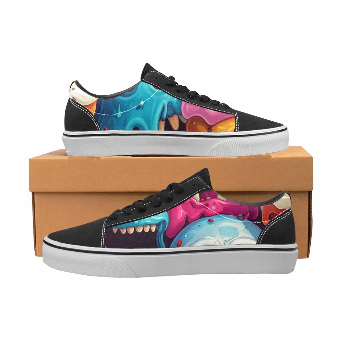 WOMEN'S Ice Cream Monsters  Lace-Up Canvas Dreamcore Shoes