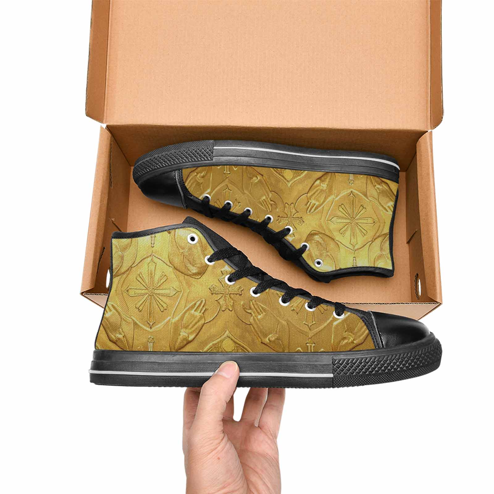 MEN'S Cross Faith Iconography High Top Canvas Neon Fantasy Shoes