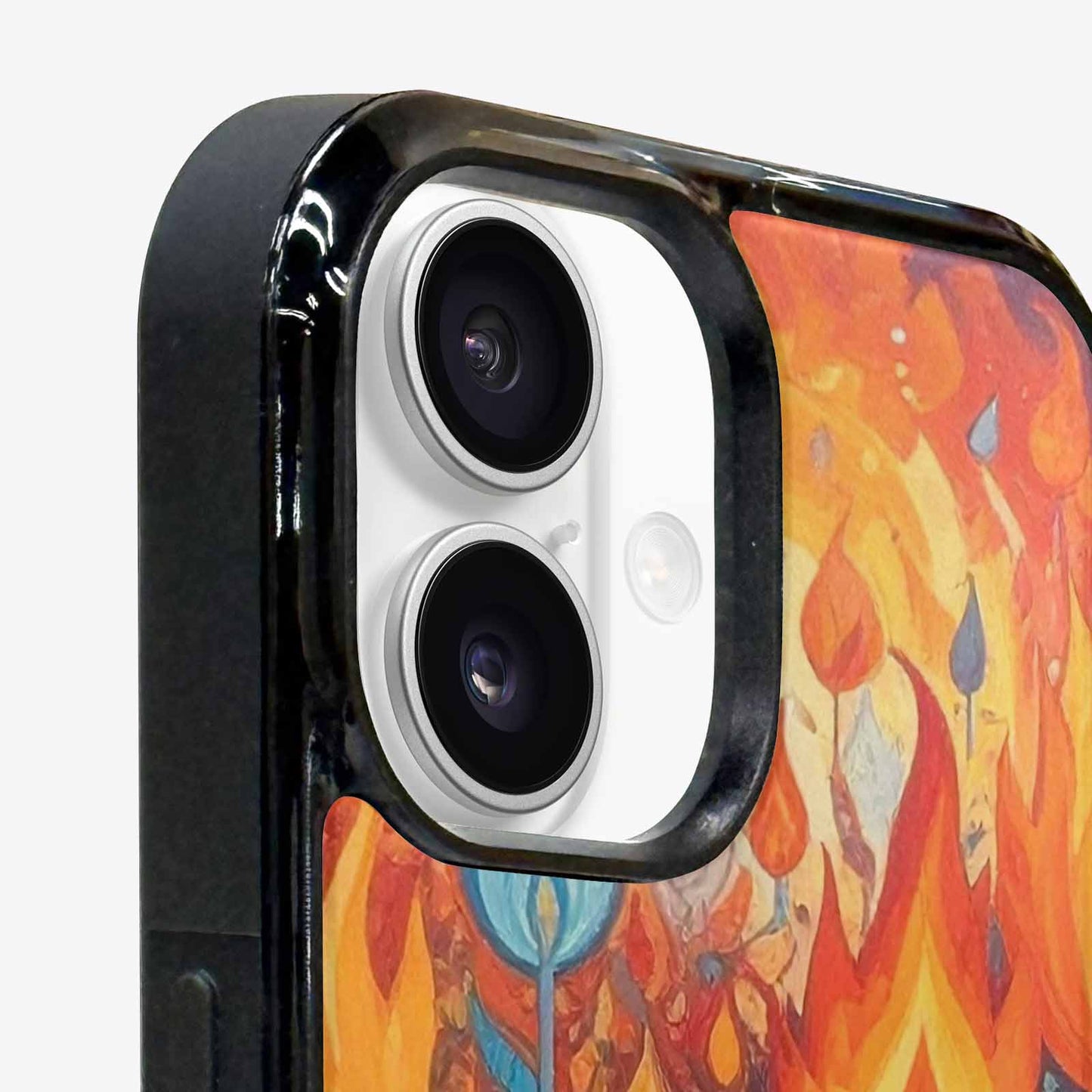 iPhone 16 Plus Case — Flame Burst Full Color Vibrant Flame, Original Design Phone Case