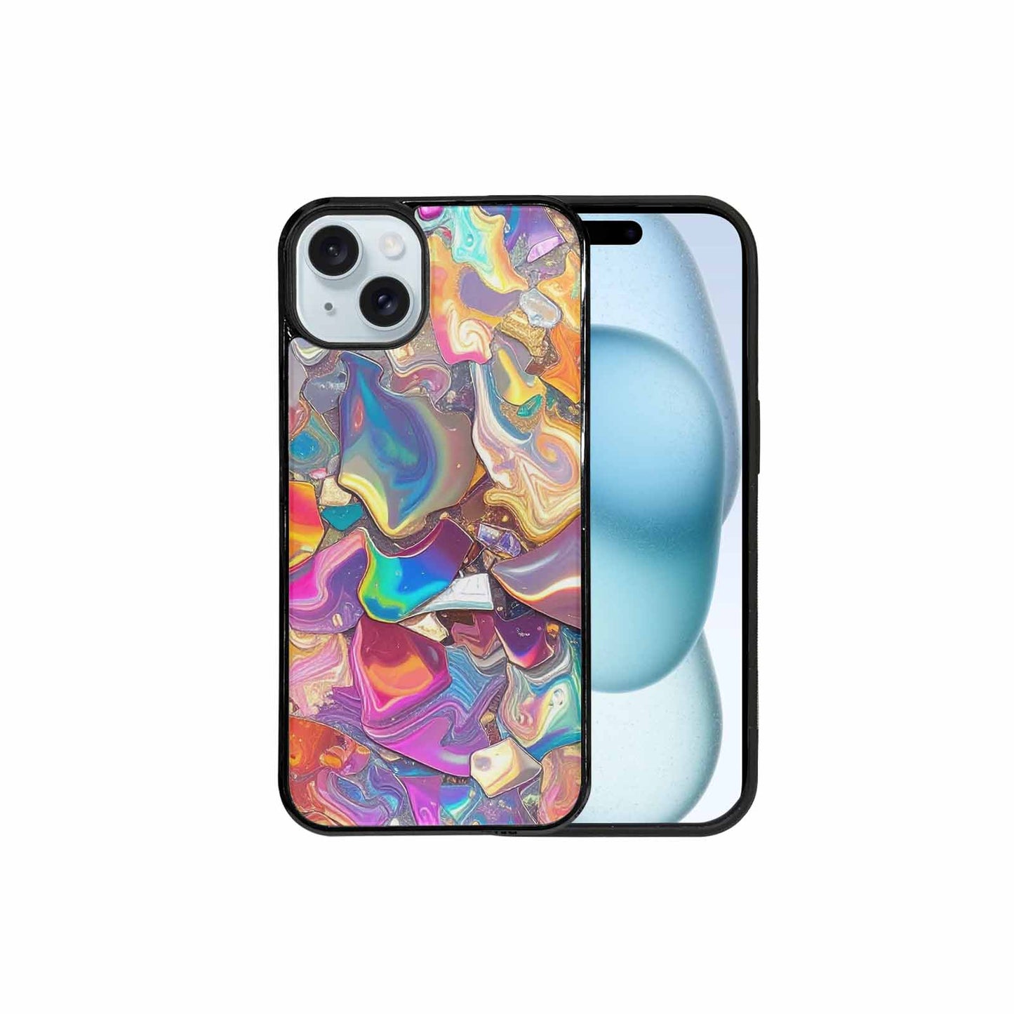 iPhone 15 Plus Case — Holographic Iridescent Shimmer Pattern Hundreds Of, Custom Phone Case