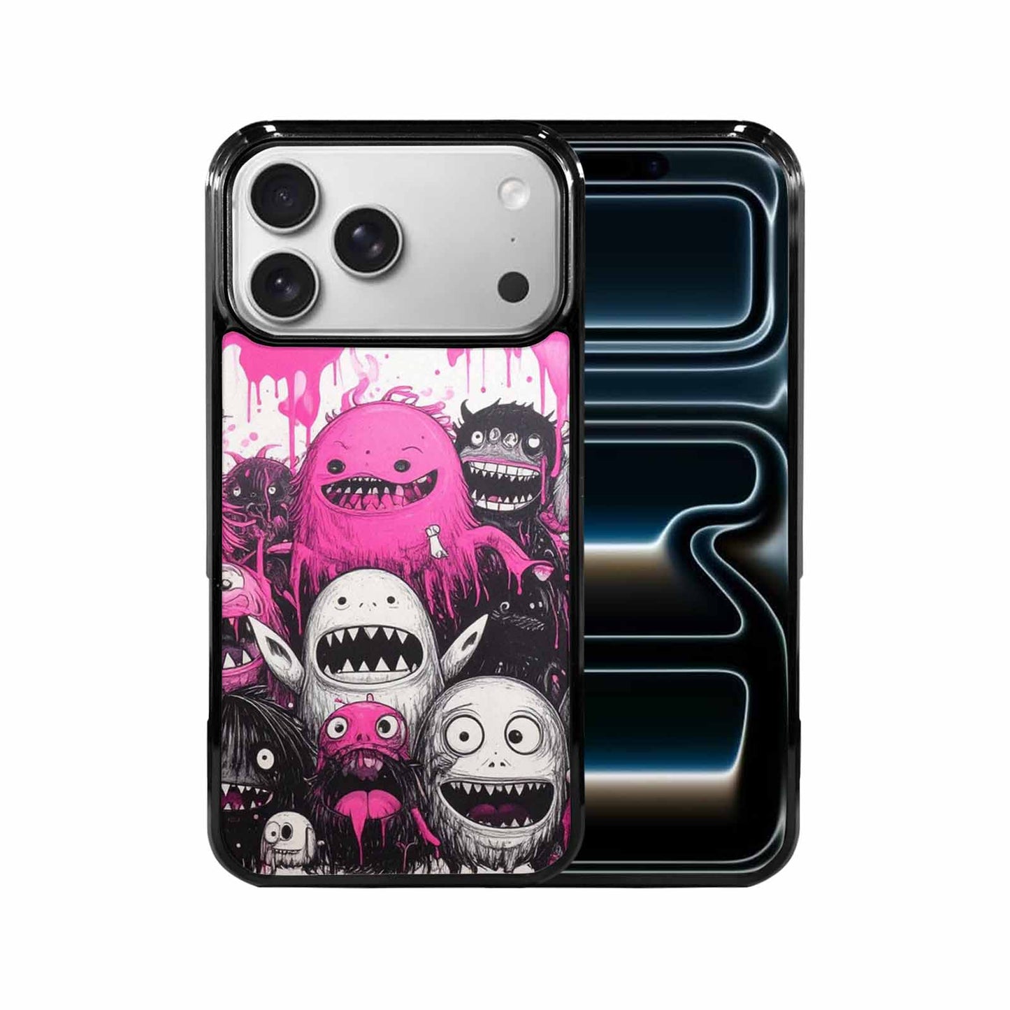 iPhone 17 Pro Max Case — Monsters (general) Black &amp; Cartoon Cute, Unique Phone Case Design