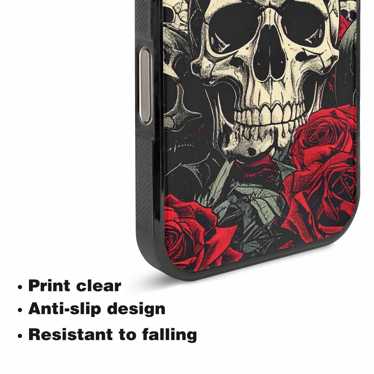 iPhone 16 Pro Max Case — Skull Dark Art Gothic Print, Custom Printed Phone Case