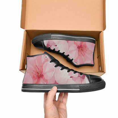 WOMEN'S Japanese Cherry Blossom High Top Canvas Wallpaper Art Sneakers