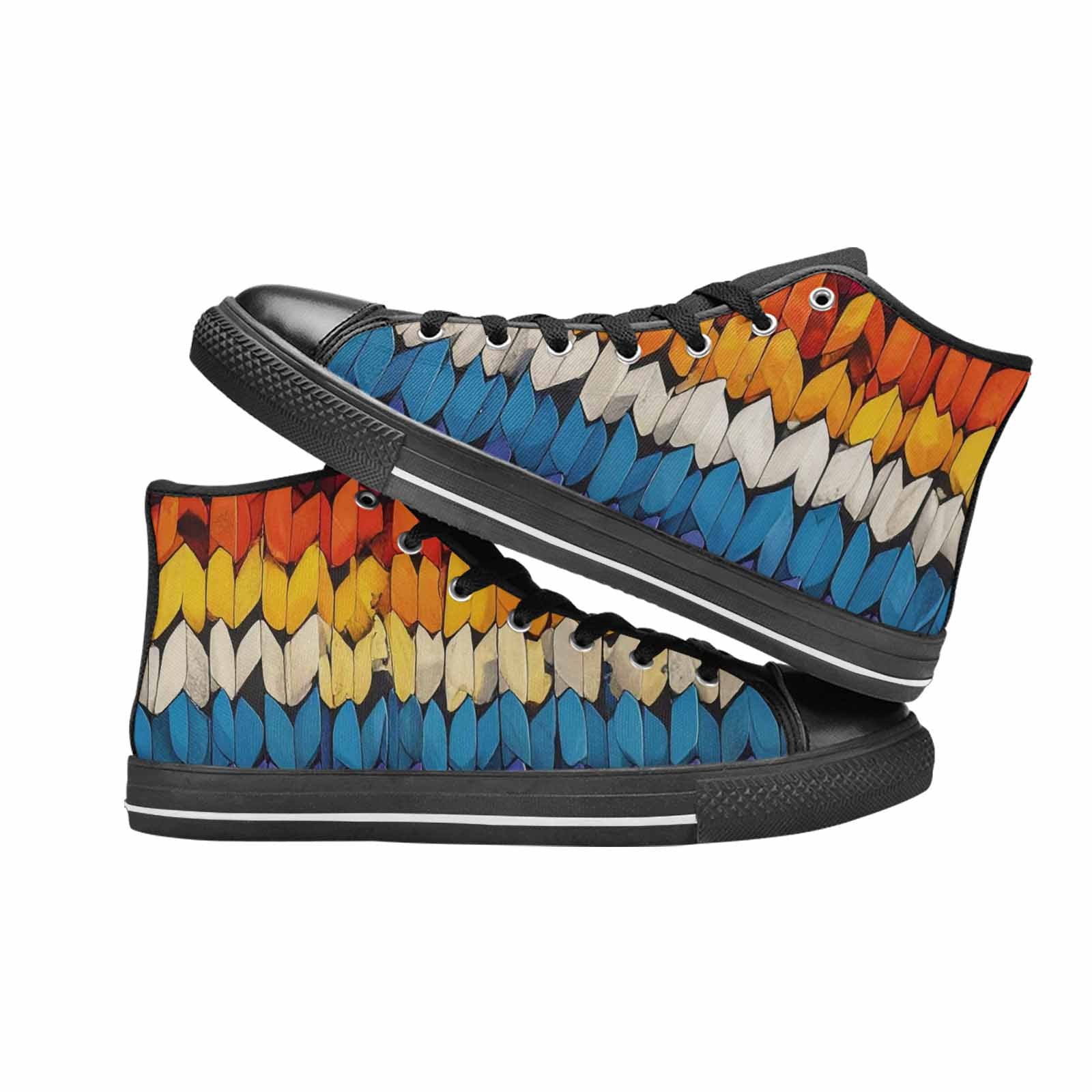 MEN'S Asexual Flag Color High Top Canvas Wallpaper Art Custom Sneakers