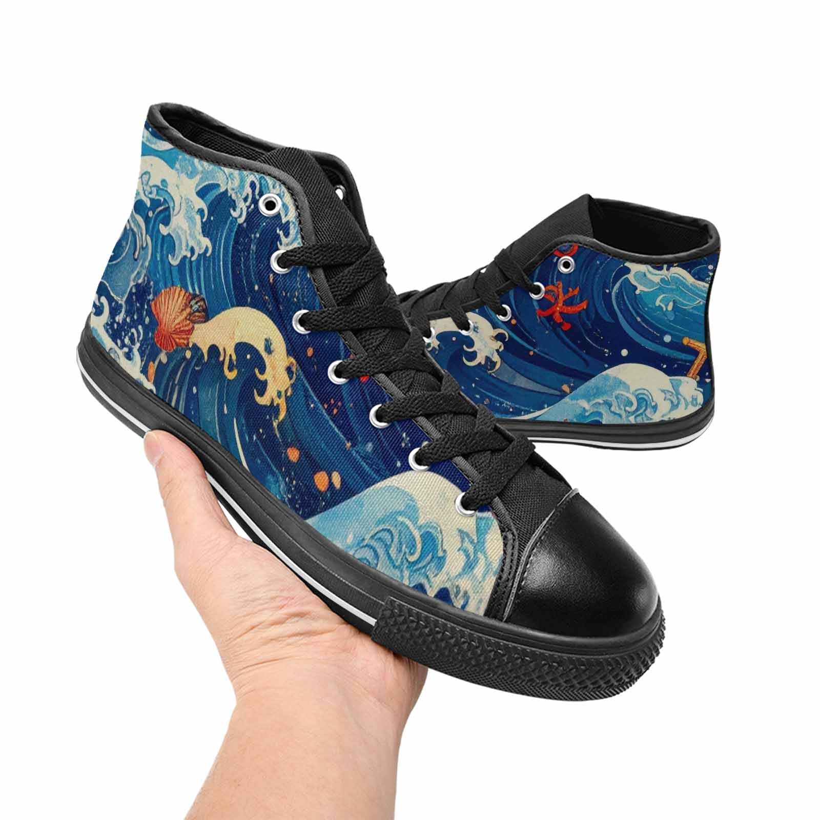 WOMEN'S Ocean Wave High Top Canvas Y2K Sneakers