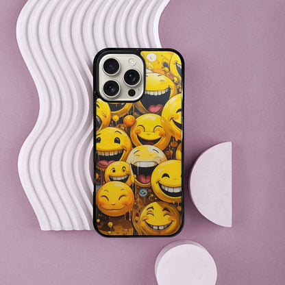 iPhone 16 Pro Max Case — Melting Moon Smiley Red Splatt Pvn, Custom Print Case Cover
