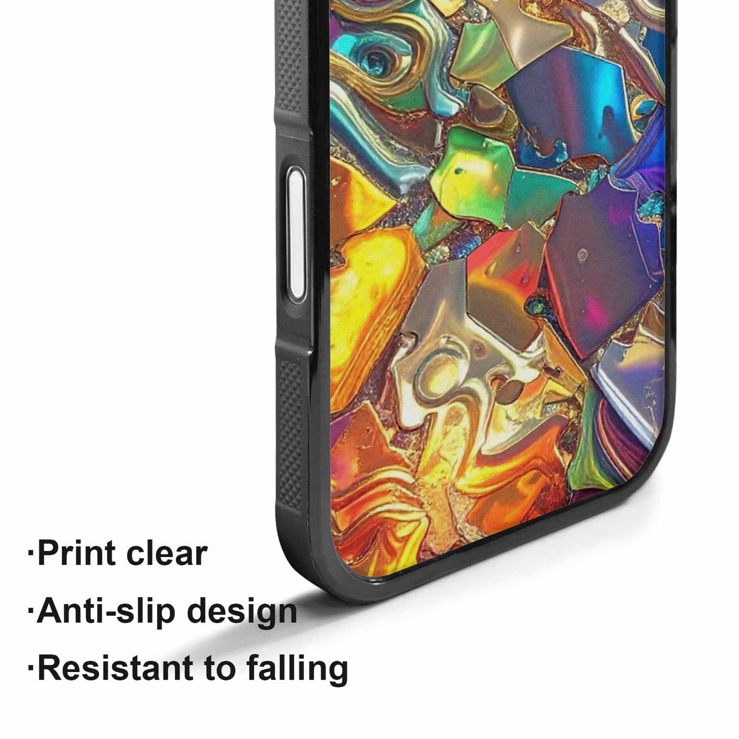 iPhone 17 Case — Holographic Iridescent Shimmer Pattern Original Art, Original Design Phone Case