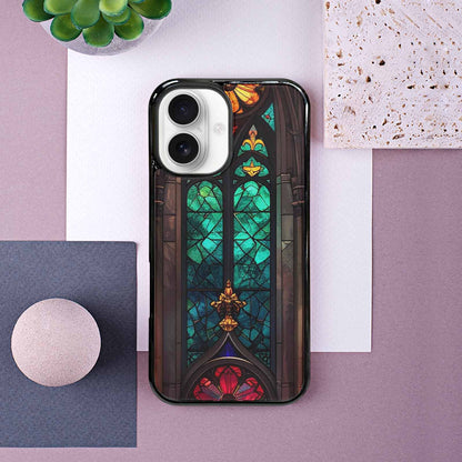 iPhone 16 Case — Stained Glass Cathedral Custom, Customized Protective Case