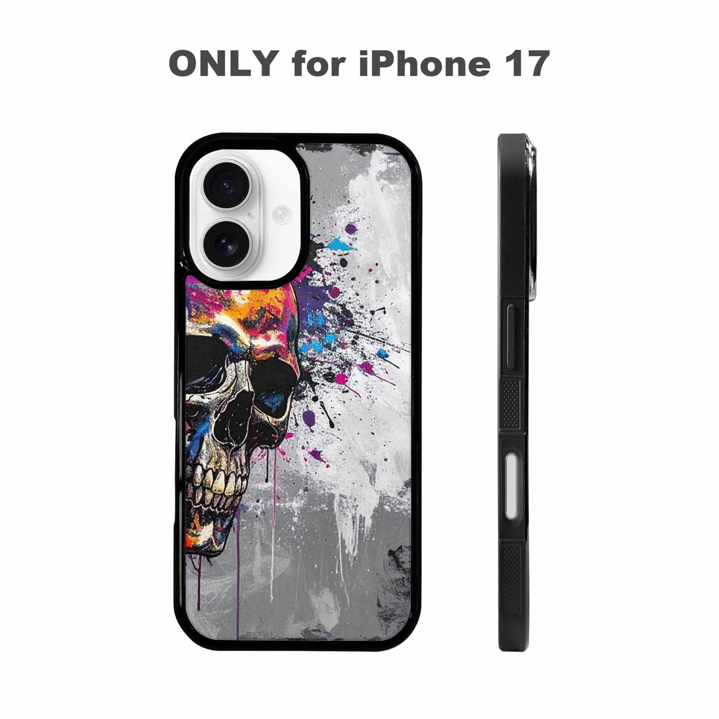 iPhone 17 Case — Skull Dark Art Gothic Print Gothic, Custom Printed Phone Case