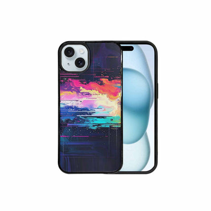 iPhone 15 Plus Case — Glitch Dark Art Seamless Pattern Vibrant, Original Design Phone Case