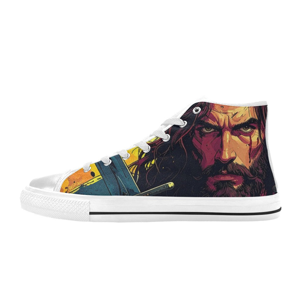 WOMEN'S Jesus_Ht_11 High Top Canvas Grunge Custom Sneakers