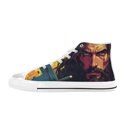 WOMEN'S Jesus_Ht_11 High Top Canvas Grunge Custom Sneakers