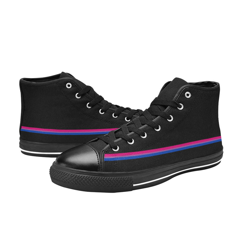 MEN'S Bi Flag 3 Pride LGBT High Top Canvas Custom Shoes