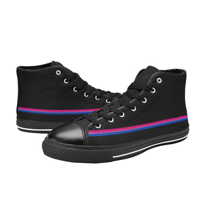 MEN'S Cc Pride Lgbt Bi High Top Canvas Grunge Custom Sneakers