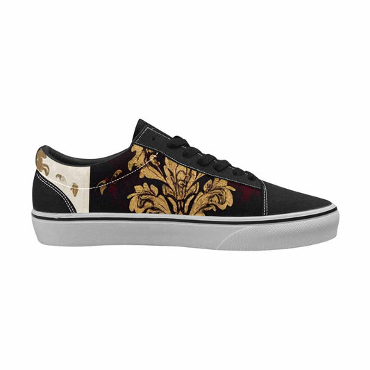 WOMEN'S Damask Ornamental Wallpaper Canvas Lace-Up Vivid Custom Sneakers