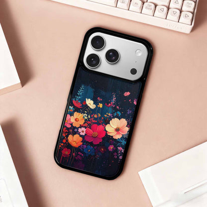 iPhone 17 Pro Case — Shadowy Glitch Floral Pattern Hundreds Floral, Custom Print Case Cover