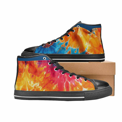 MEN'S Tie Dye Mixed Style High Top Canvas Neon Fantasy Custom Sneakers