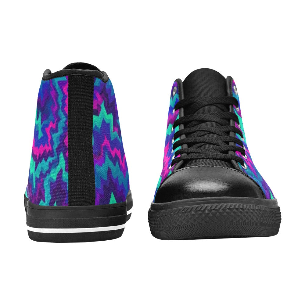 MEN'S Psychedelic Chevron Vortex Men’S High Top Canvas Y2K Custom Sneakers