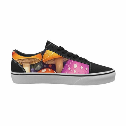 WOMEN'S Mushrooms (general) Mushrooms Pa Lace-Up Canvas Neon Fantasy Custom Shoes