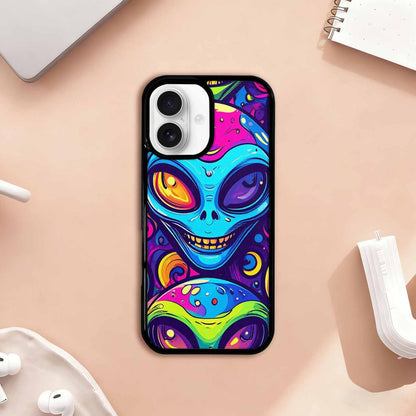 iPhone 17 Case — Alien Ufo Cartoon Art Alien Scifi, Custom Designed Case Cover